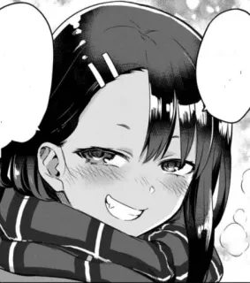 😝 Nagatoro Don't Toy with Me, Miss Nagatoro Anime, Manga, Mädchen, Lächeln, arrogant, Cartoon telegram sticker
