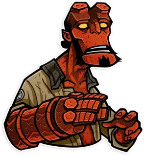 😨 Hellboy hellboy, comics, super-héros, démon, film, dessin animé telegram sticker