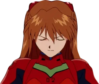 😔 Asuka Langley Sohryu Neon Genesis Evangelion Anime, Eva, Mecha, Pilot, Rei, Nerv telegram sticker