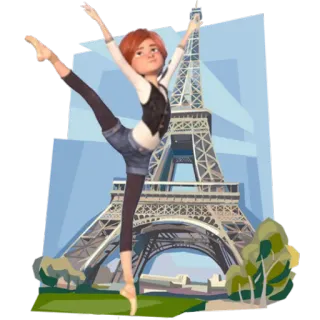 🤸 ballerina, danza, Torre Eiffel, Parigi, Francia whatsapp sticker