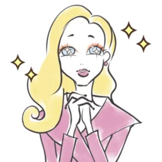 😊 phụ nữ, tóc vàng, lấp lánh, dễ thương, hình minh họa, nhãn dán telegram sticker