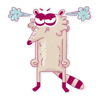😤 Rigby Regular Show การ์ตูน, สัตว์, โกรธ, แรคคูน, ตัวละคร, เรกิวลาร์ โชว์, การ์ตูนเน็ตเวิร์ก telegram sticker