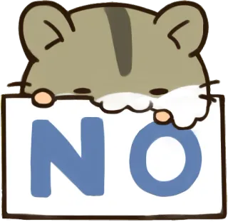 👎 NO hamster, animal, no, cute, sticker, cartoon telegram sticker