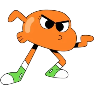 😠 Darwin Watterson The Amazing World of Gumball Dibujo animado, Pez, Ira, Naranja, Animado whatsapp sticker