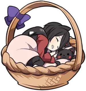 💤 schlafend, Korb, Katze, süß, kawaii, Anime telegram sticker