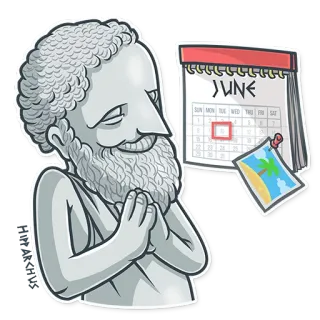 🗓 JUNE calendar, june, statue, beach, vacation whatsapp sticker