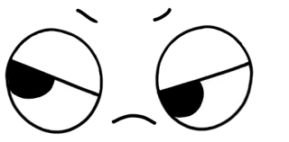 😒 olhos, desenho animado, abstrato, adesivo whatsapp sticker