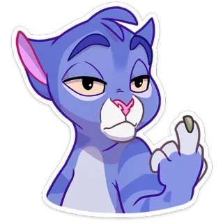 🖕 gatto, dito medio, offensivo, animale, cartone animato telegram sticker