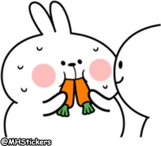 😅 cartoon, rabbit, carrot, cute, animated, sticker telegram sticker