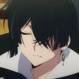 ✖️ anime, character, man, earring, black hair telegram sticker