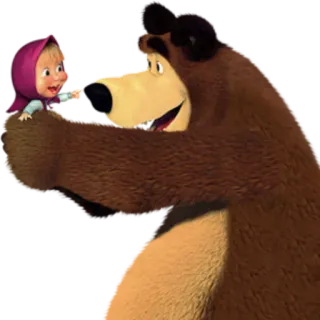 😌 Masha Masha and the Bear Masha and the Bear, Kartun, Karakter, Beruang, Gadis, Animasi telegram sticker