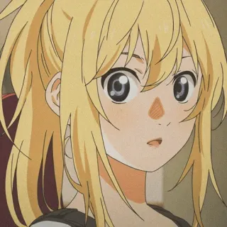 🩰 anime, personage, meisje, blond, portret, cartoon, manga telegram sticker