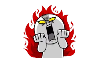 😱 злой, расстроенный, мультик, раздраженный, огорченный whatsapp sticker