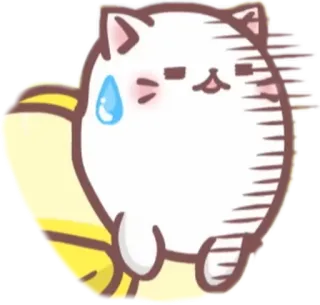 😓 고양이, 만화, 귀여운, 귀여운, 달리기, 스티커 telegram sticker