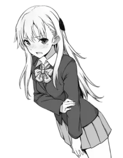 😳 Chica anime, Uniforme escolar, Lindo, Sonrojo, Ilustración, Manga telegram sticker