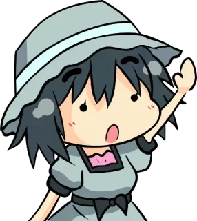 ✋ Аниме, Чиби, Мультфильм, Милый, Девочка, Шляпа telegram sticker