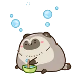 💙 animal, cartoon, kawaii, cute, heart, water, sticker telegram sticker