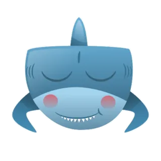 😊 鲨鱼, 可爱, 动物, 卡通, 海洋生物, 海洋, 海洋生物 telegram sticker