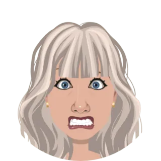 😳 arrabbiata, donna, faccia, avatar, preoccupata, stress telegram sticker