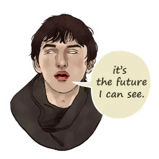 😱 it's the future I can see. futuro, vedere, cieco, cartomanzia, cartone animato whatsapp sticker
