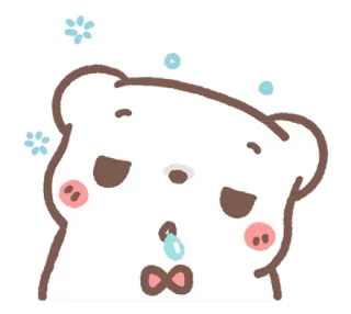 🤤 mignon, ours, endormi, dessin animé, animal, kawaii telegram sticker