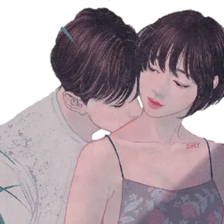 😘 романтика, пара, любовь, поцелуй, нежность, интимность telegram sticker