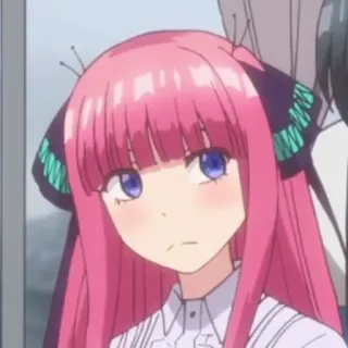 ❓ Nino Nakano The Quintessential Quintuplets Anime, Cabelo rosa, Nino Nakano, The Quintessential Quintuplets, Borboleta, Fofa, Garota telegram sticker