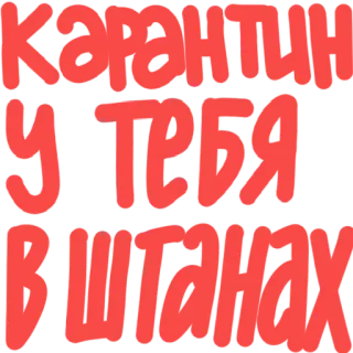 👖 карантин у тебя в штанах cuarentena, pantalones, ruso, texto, frase telegram sticker