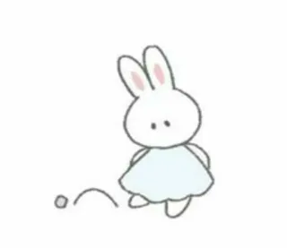 🤍 conejo, lindo, dibujos animados, animal, kawaii telegram sticker