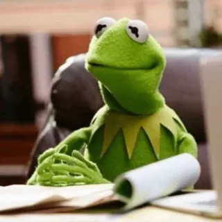 😐 Kermit Kermit the Frog, Muppets, meme, frog, Jim Henson, puppet telegram sticker