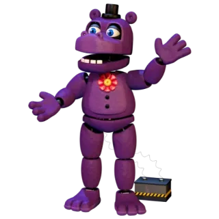 🌟 Mr. Hippo Five Nights at Freddy's Five Nights at Freddy's, Mr. Hippo, animatronic, purple, hippo telegram sticker