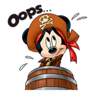 😶 Mickey Mouse oops... Mickey Mouse, pirata, desenho animado, animado, Disney telegram sticker
