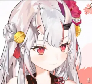 😁 Anime, Vtuber, Feminino, Garota, Demônio, Oni, Chifres telegram sticker