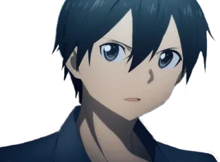 😕 Kirito Sword Art Online anime, sword art online, kirito, manga, cartoon telegram sticker