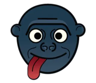 🦍 ลิงใหญ่, ลิง, การ์ตูน, อิโมจิ, สัตว์, ตลก, ลิ้น telegram sticker