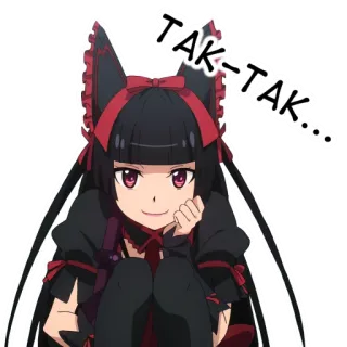 🙂 TAK-TAK..... anime, meisje, oren, schattig telegram sticker