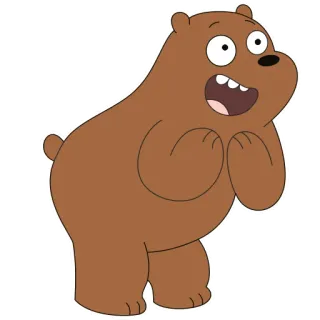 😀 Grizzly Bear We Bare Bears cartone animato, orso, grizzly, We Bare Bears, animato telegram sticker