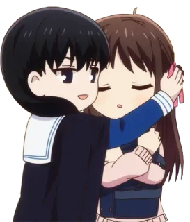 😂 อนิเมะ, กอด, ตัวละคร, น่ารัก whatsapp sticker