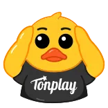 🎰 duck Tonplay duck, yellow, cartoon, tonplay, cute, shocked, sticker telegram sticker