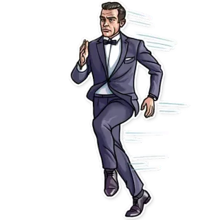 😸 người đàn ông, com lê, chạy, gián điệp, nhân vật telegram sticker