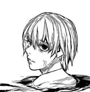 🌟 Manga, Anime, Personaje, Agua, Retrato telegram sticker