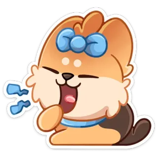 😴 chien, animal, rire, mignon, kawaii, sticker, dessin animé telegram sticker