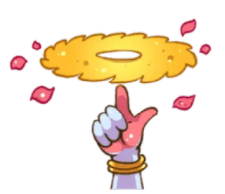 ❤️ mão, halo, dedo, magia, rosa, donut telegram sticker