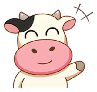 👋 krowa, zwierzę, farma, słodki, kreskówka telegram sticker