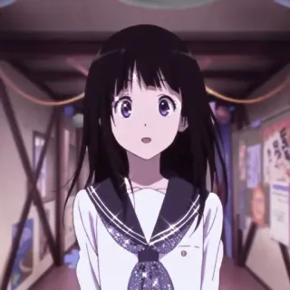 🚃 Hyouka Anime, Uniforme scolastica, Personaggio femminile, Hyouka telegram sticker