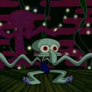 😐 Squidward Spongebob Squarepants Сквидвард Тентаклс, Спанч Боб, мультфильм, анимация, танец whatsapp sticker