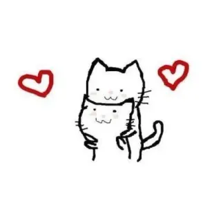 💓 고양이, 사랑, 하트, 귀여운, 동물, 만화, 우정 telegram sticker