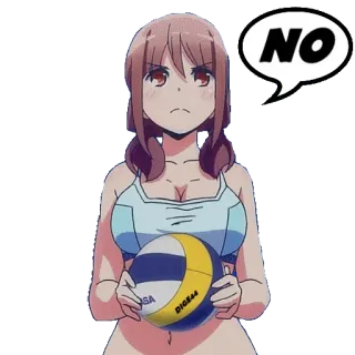 👎 NO anime, volleyball, girl, sports, disagreement whatsapp sticker
