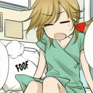 🍘 FOOF アニメ, 漫画, 眠い, 病院, ガウン, まんが telegram sticker