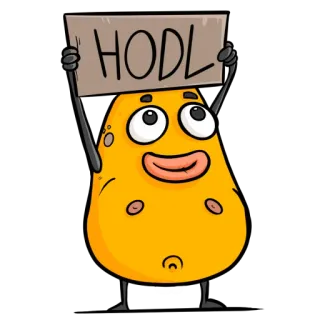 ✌ HODL hodl, crypto, finance, bourse, marché, investissement, dessin animé telegram sticker